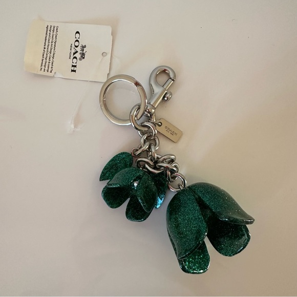 Coach New York Green Flower Keychain - Picture 4 of 8